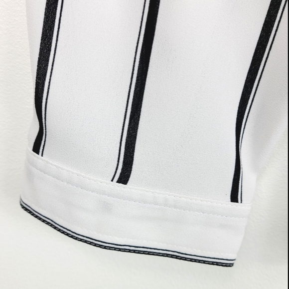 White and Black Button up L - Picture 5 of 9